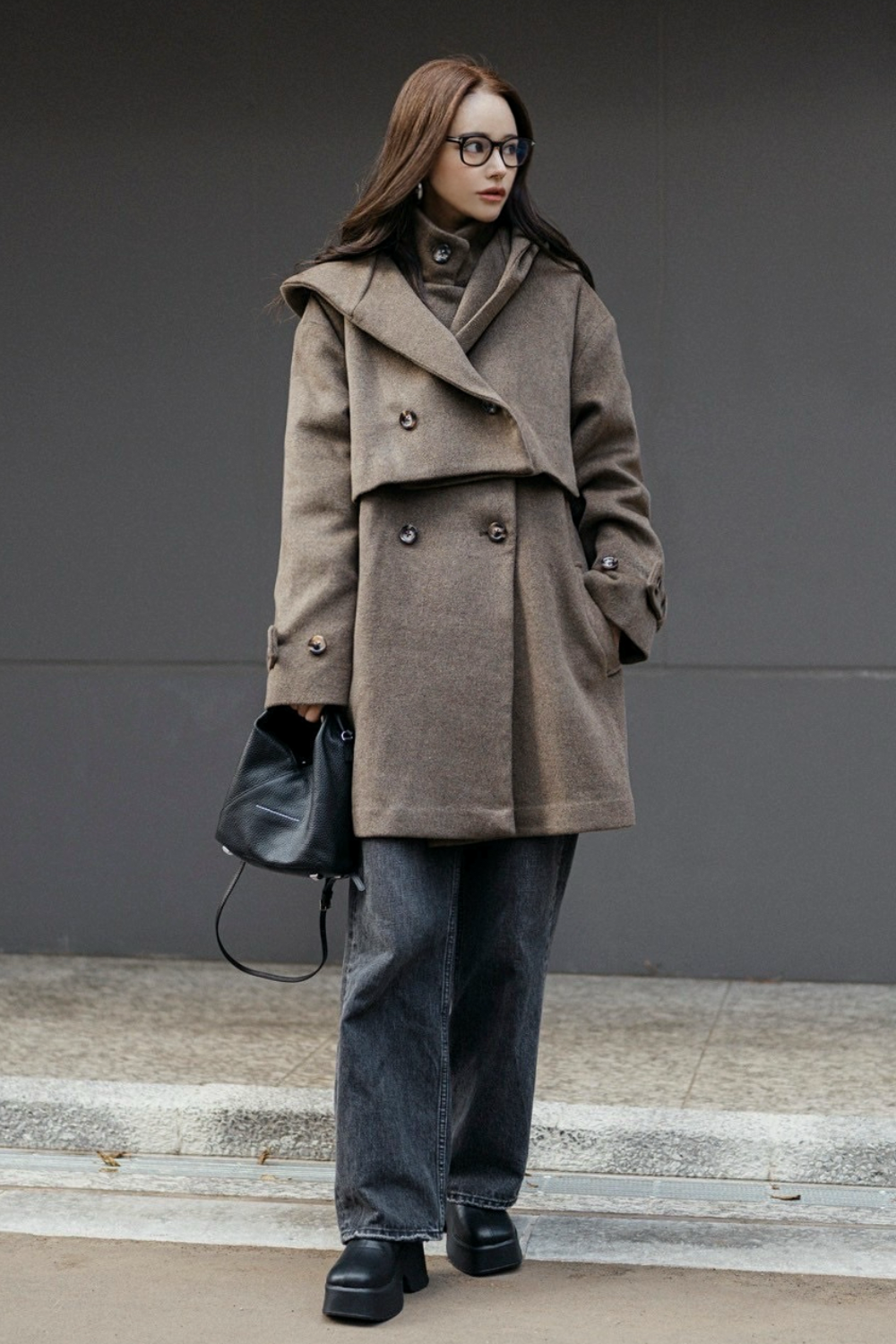 【BROWN】3way wool mix coat