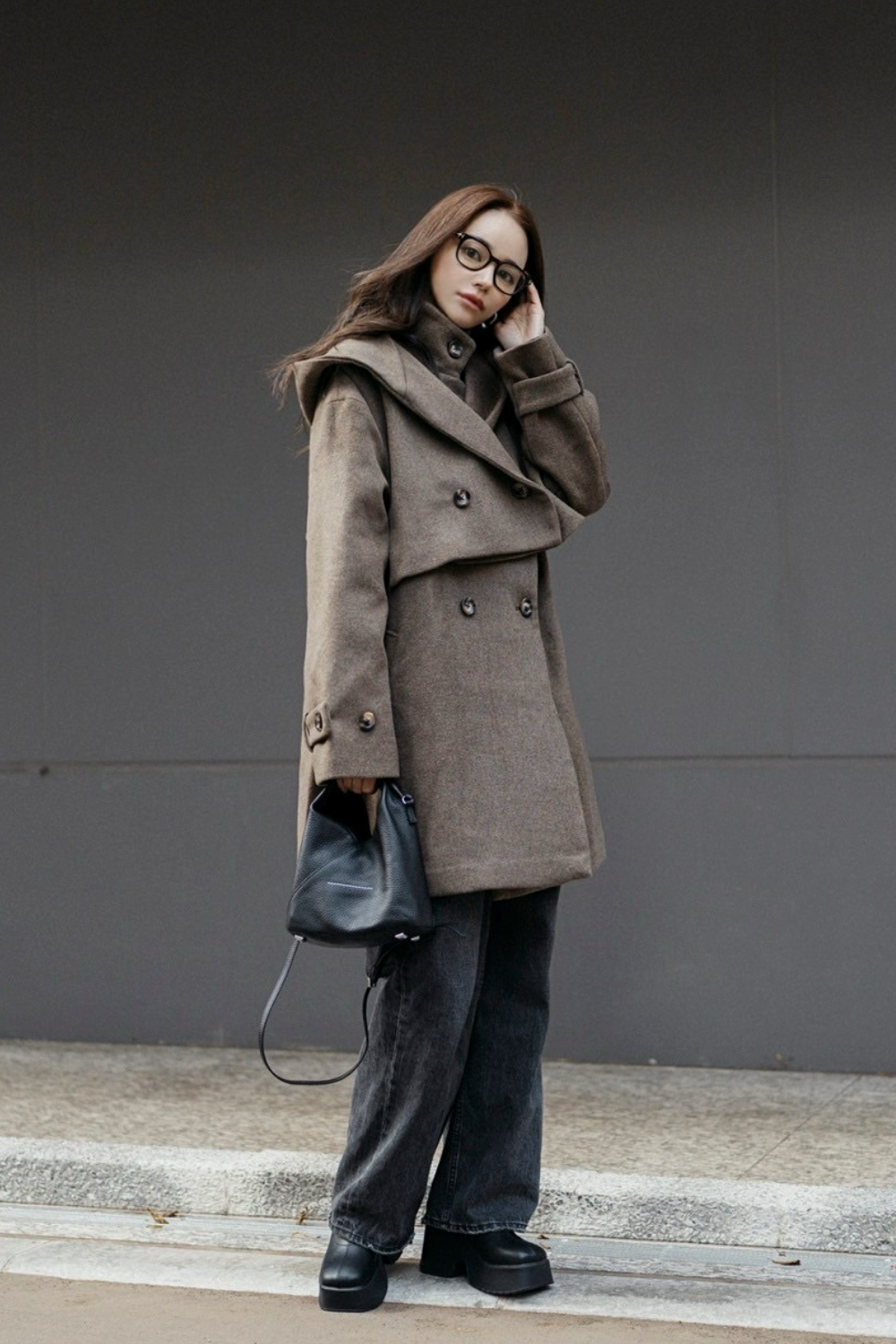 【BROWN】3way wool mix coat