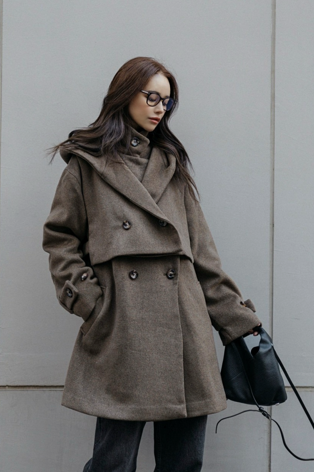 【BROWN】3way wool mix coat