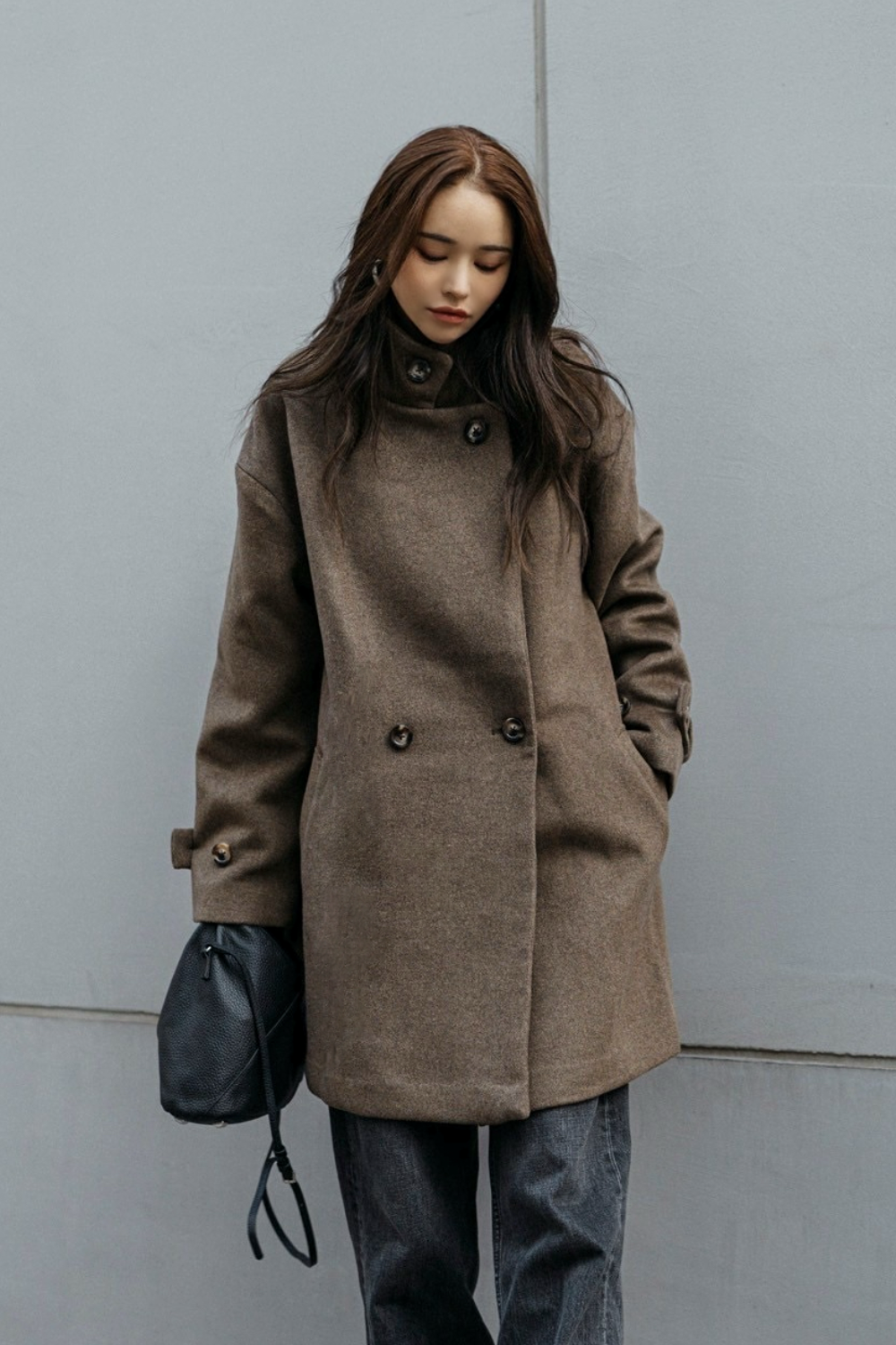 【BROWN】3way wool mix coat