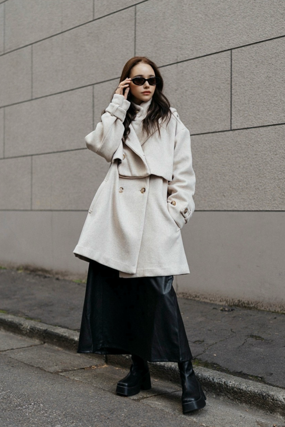 【IVORY】3way wool mix coat