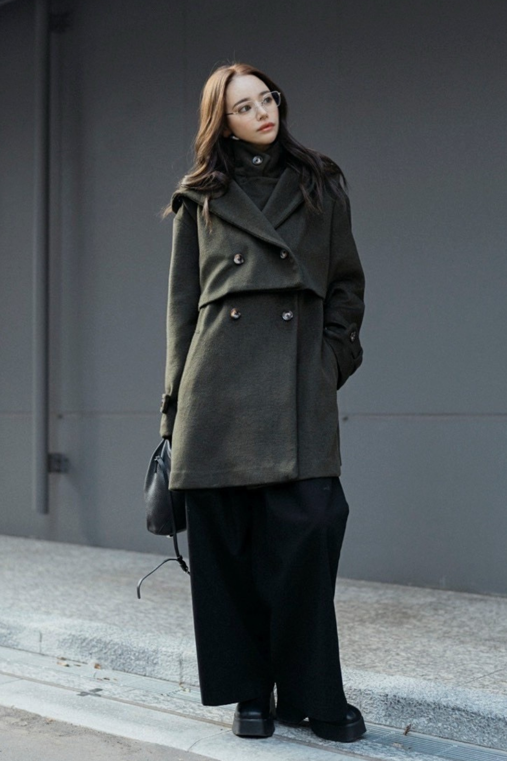 【KHAKI】3way wool mix coat