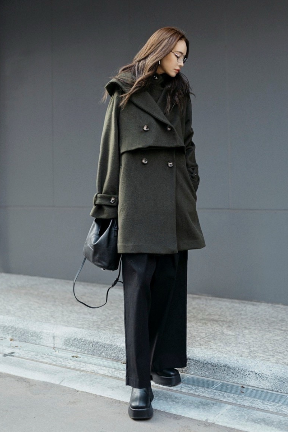 【KHAKI】3way wool mix coat