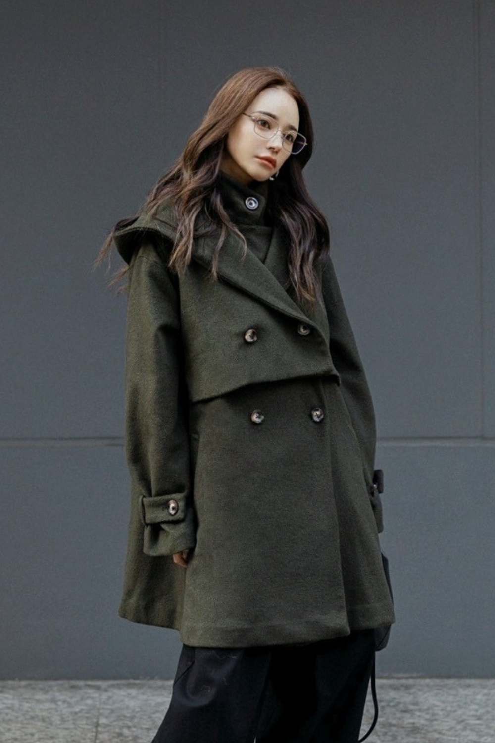 【KHAKI】3way wool mix coat
