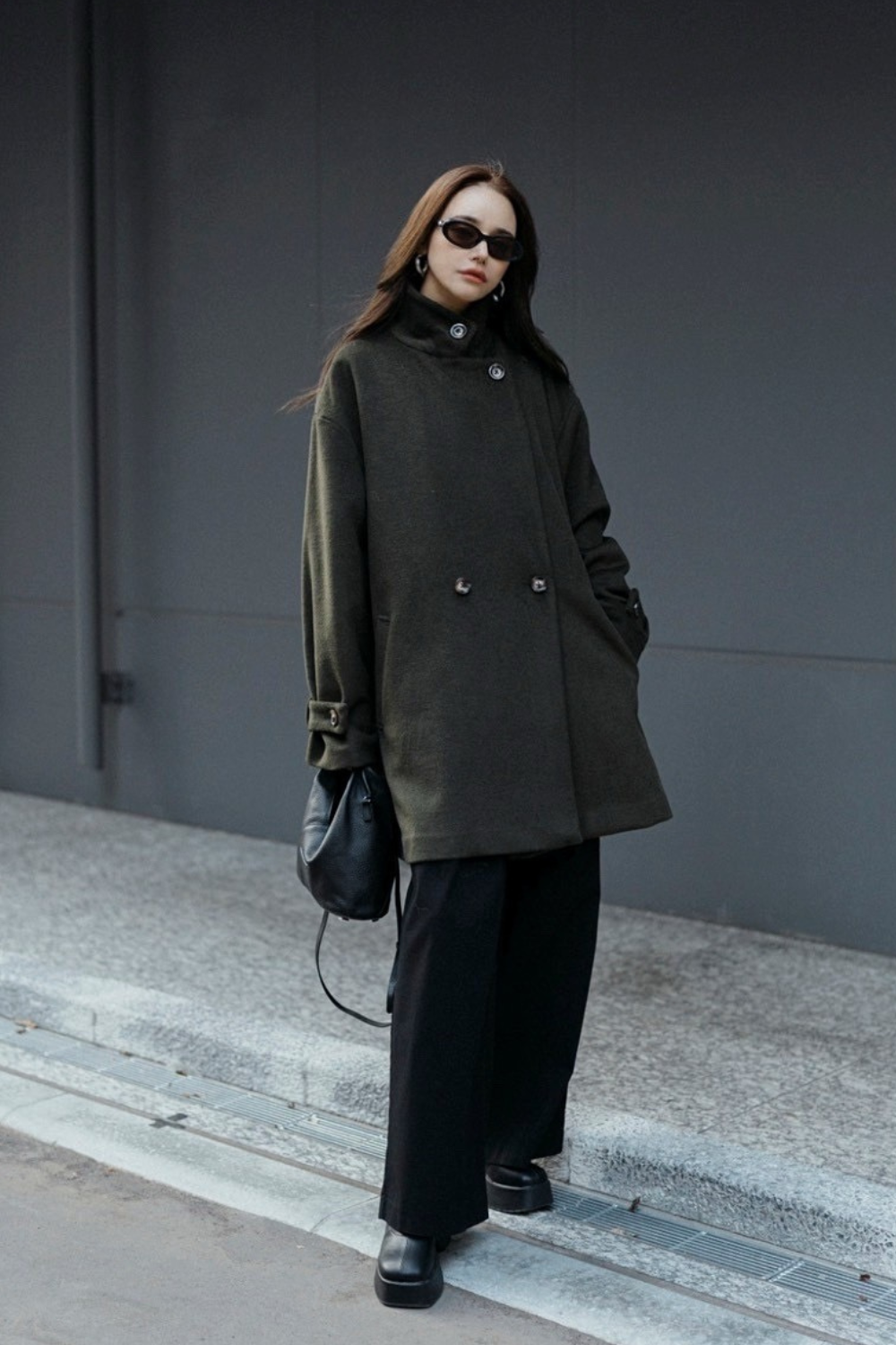 【KHAKI】3way wool mix coat