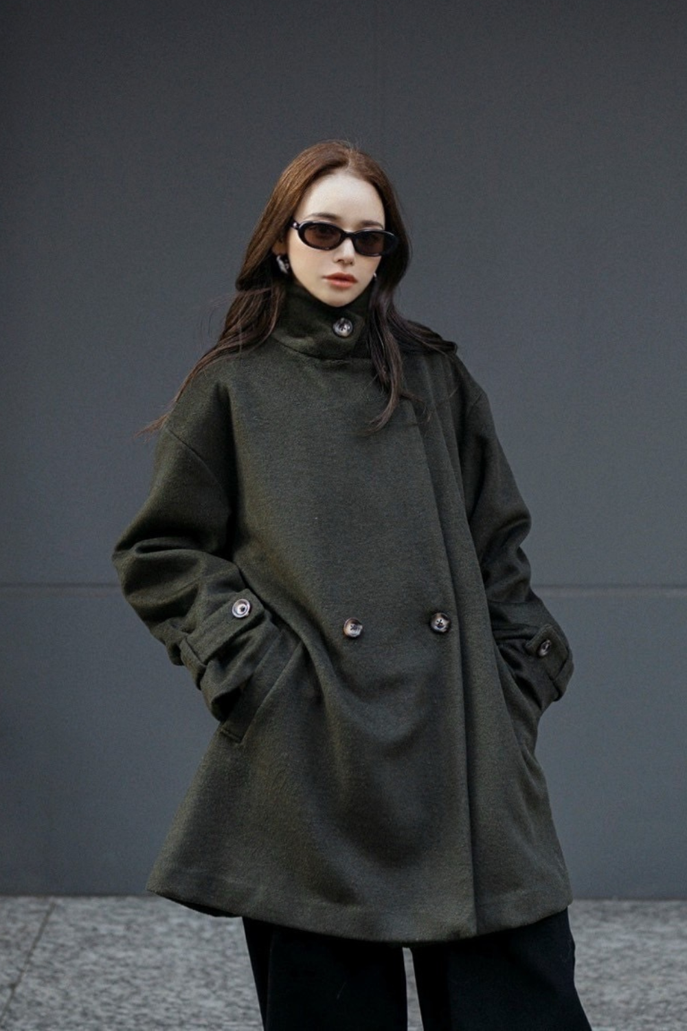 【KHAKI】3way wool mix coat