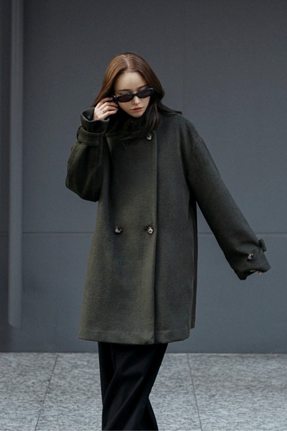 【KHAKI】3way wool mix coat