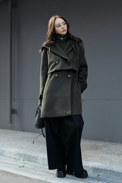 【KHAKI】3way wool mix coat