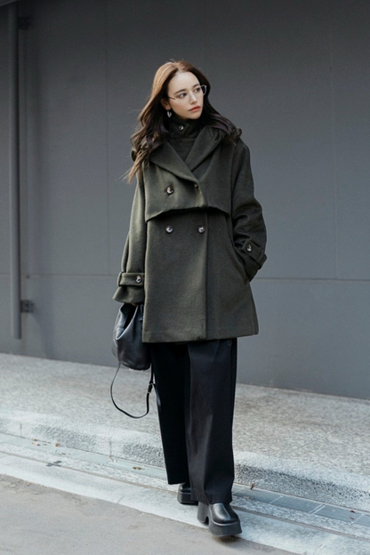 【KHAKI】3way wool mix coat