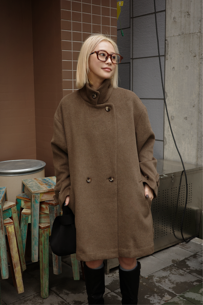 【BROWN】3way wool mix coat