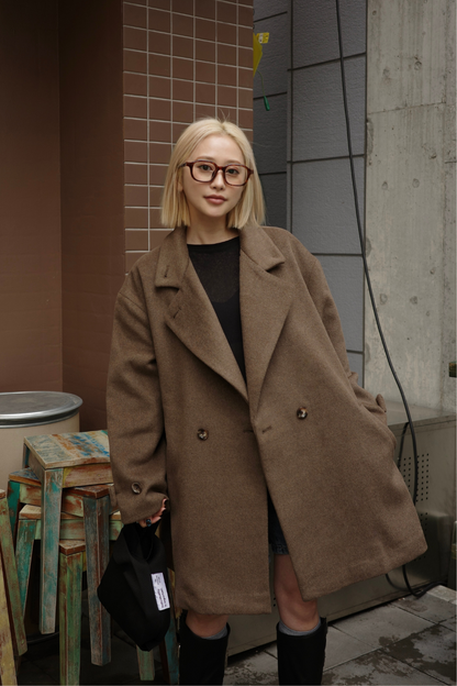 【BROWN】3way wool mix coat