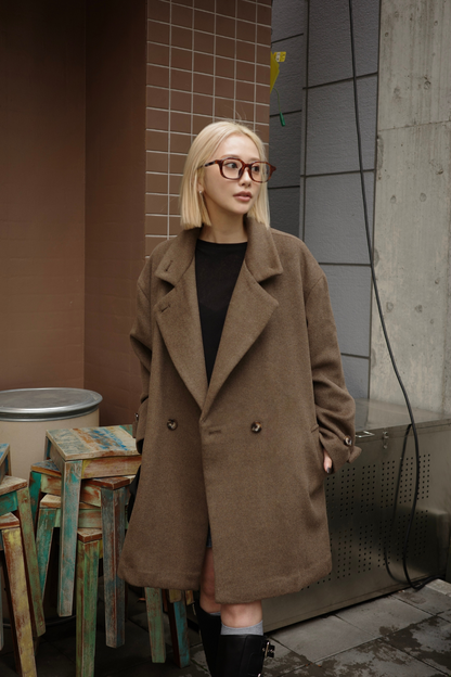 【BROWN】3way wool mix coat