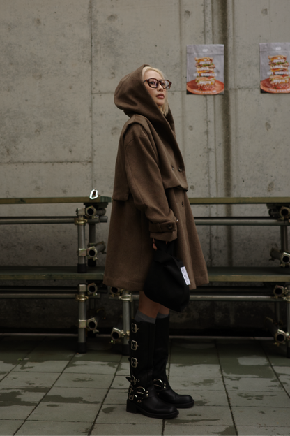 【BROWN】3way wool mix coat