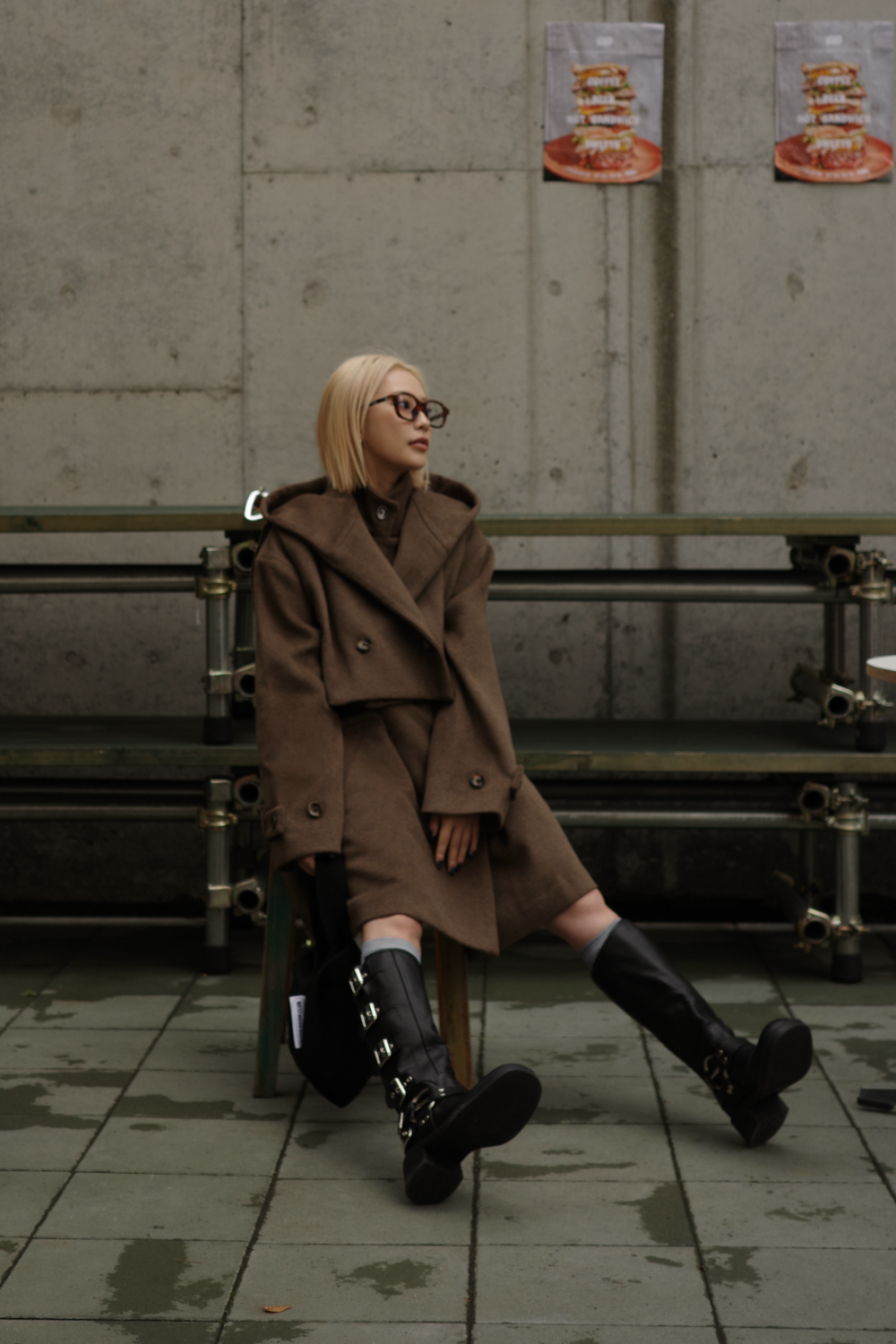 【BROWN】3way wool mix coat