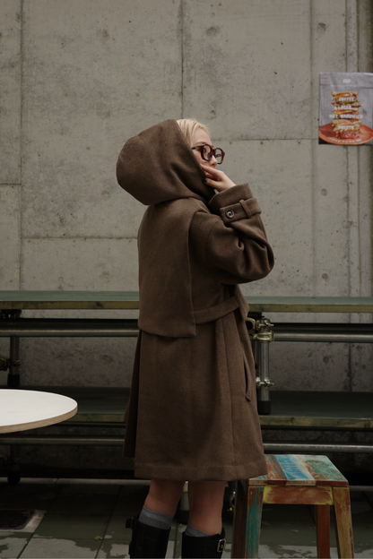 【BROWN】3way wool mix coat