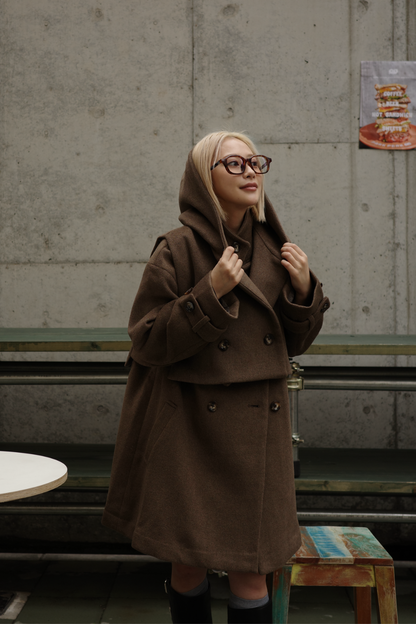 【BROWN】3way wool mix coat