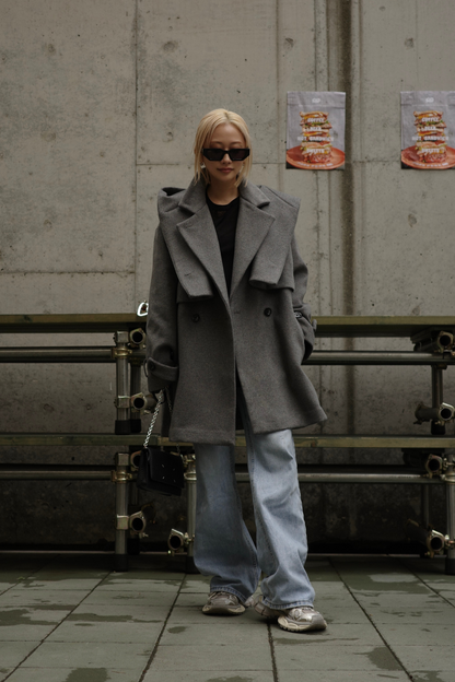 【GRAY】3way wool mix coat