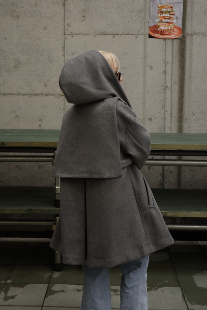 【GRAY】3way wool mix coat