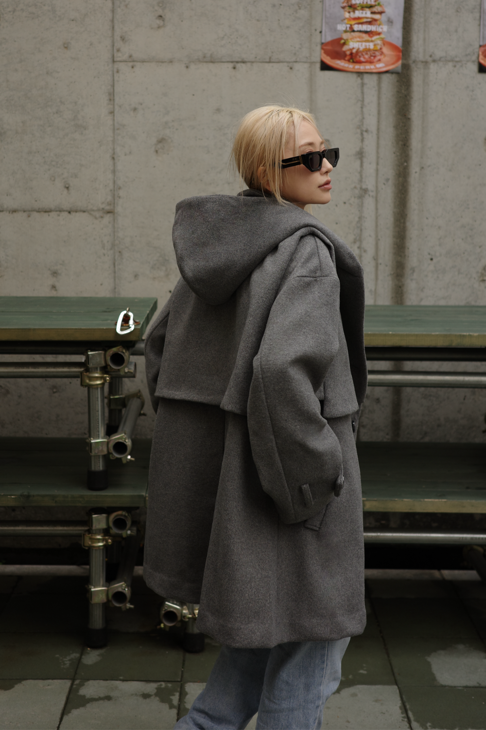 【GRAY】3way wool mix coat