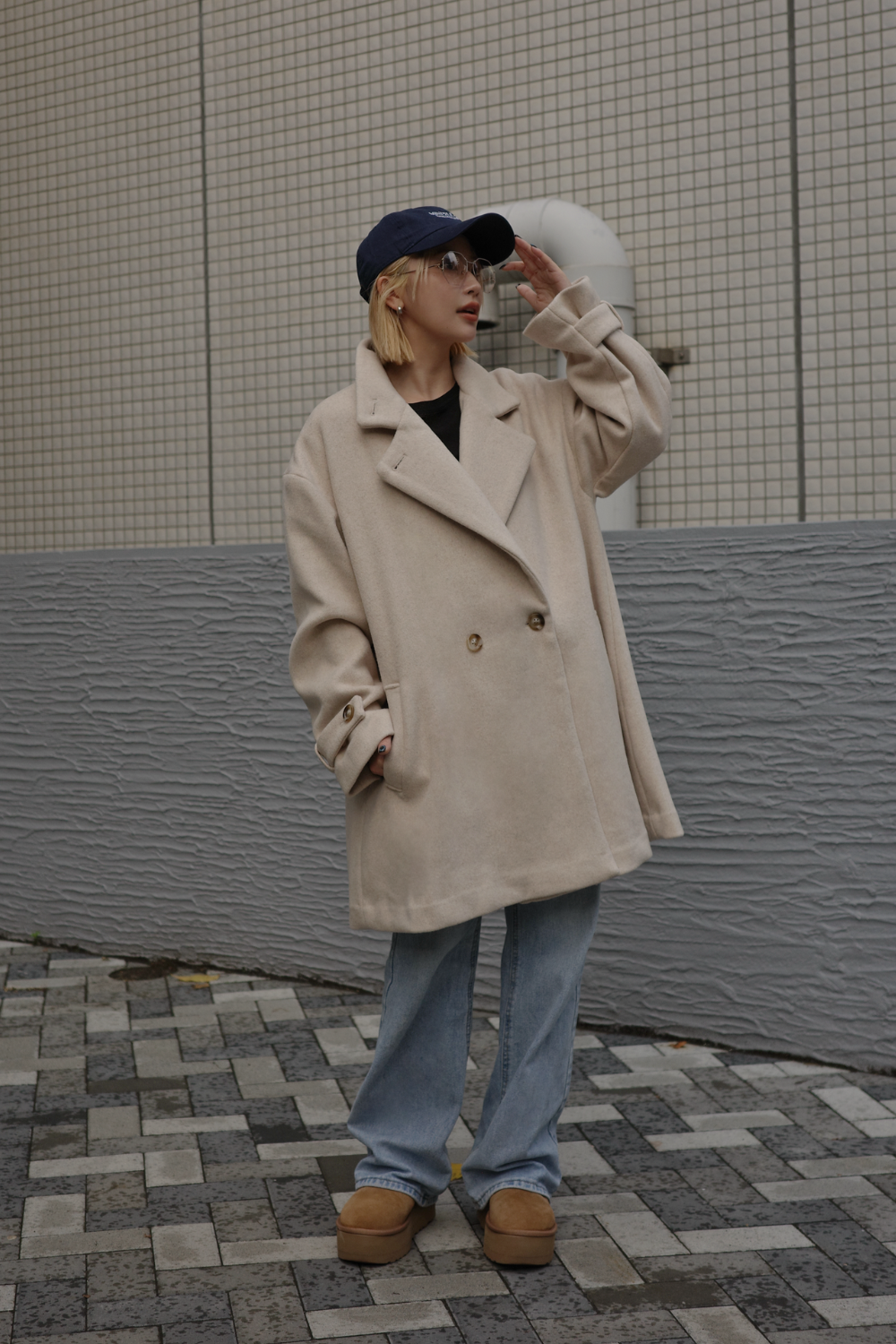 【IVORY】3way wool mix coat