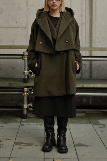 【KHAKI】3way wool mix coat