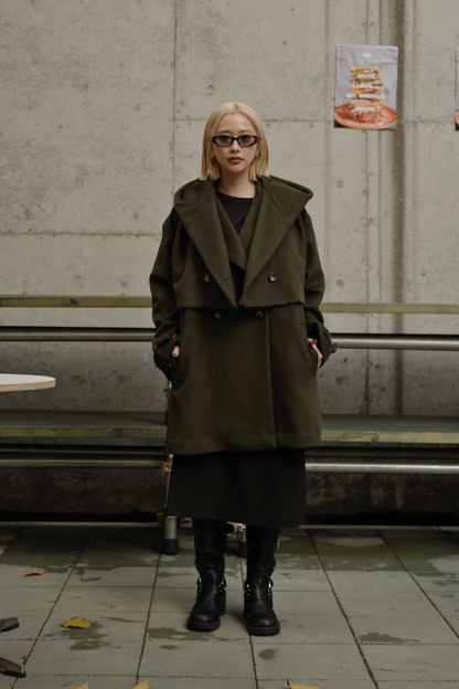 【KHAKI】3way wool mix coat