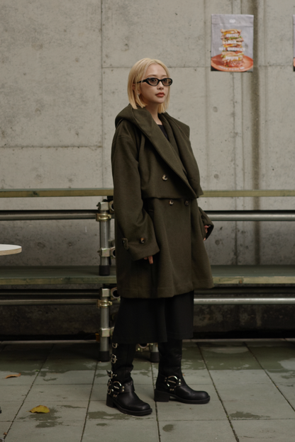 【KHAKI】3way wool mix coat